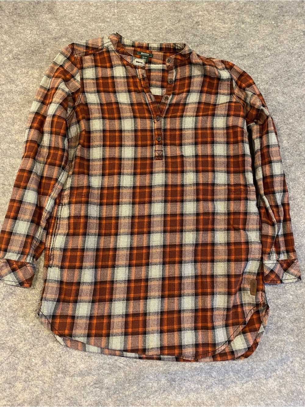 Roots Oversized Brown Flannel Shirt